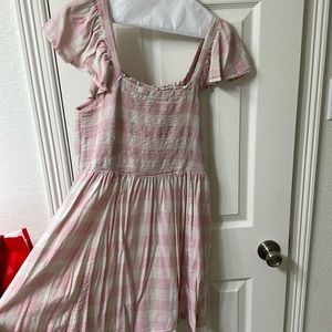 Pink and white dress